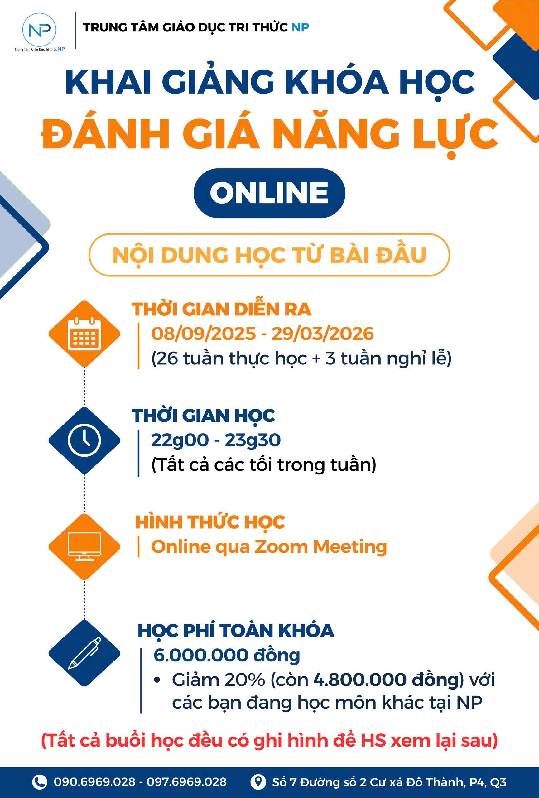 💻 2. Khóa ĐGNL ONLINE (Học online toàn bộ 9 môn).