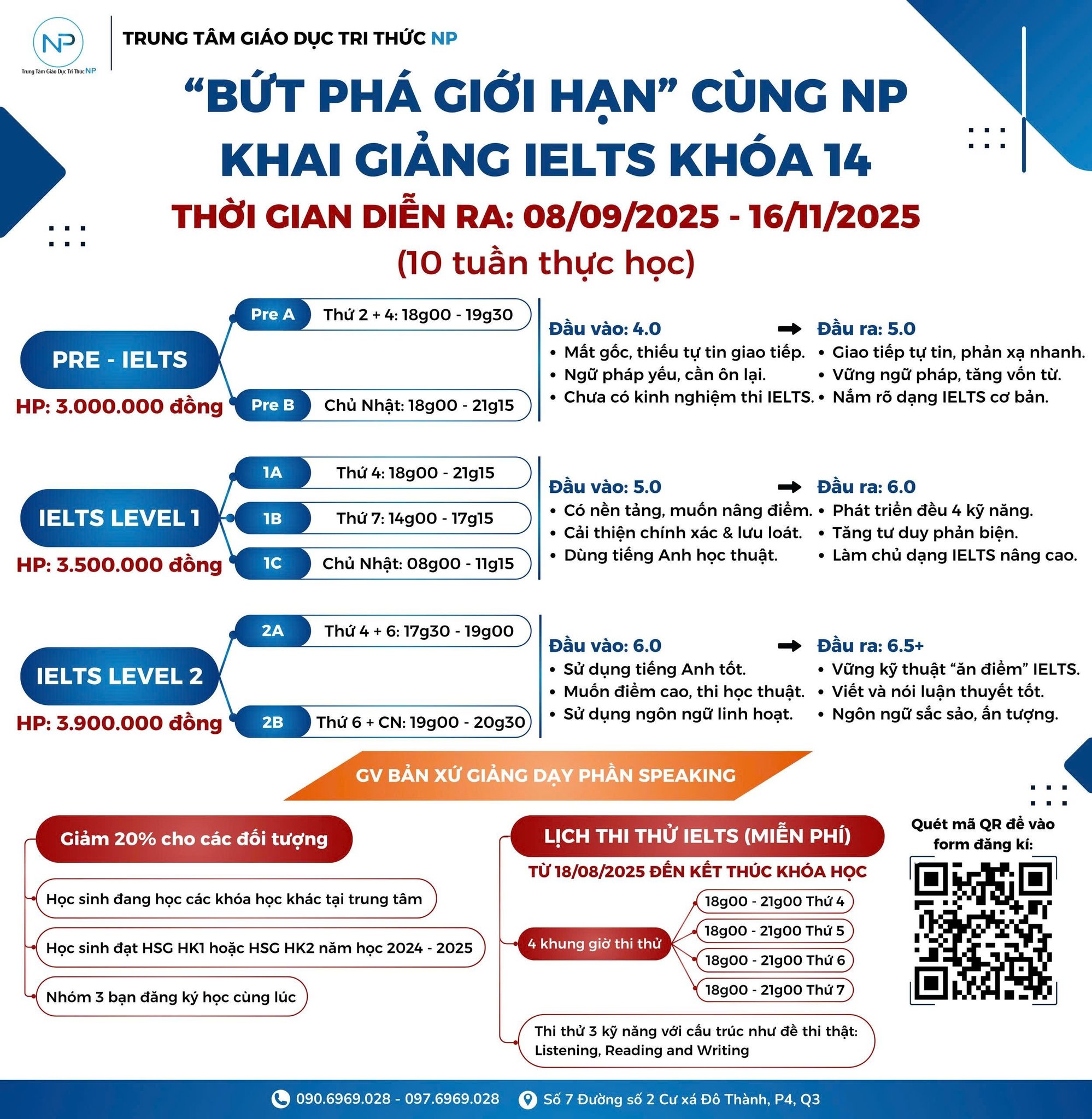 🎯 “BỨT PHÁ GIỚI HẠN” – KHAI GIẢNG IELTS KHÓA 14 CÙNG NP 🎯