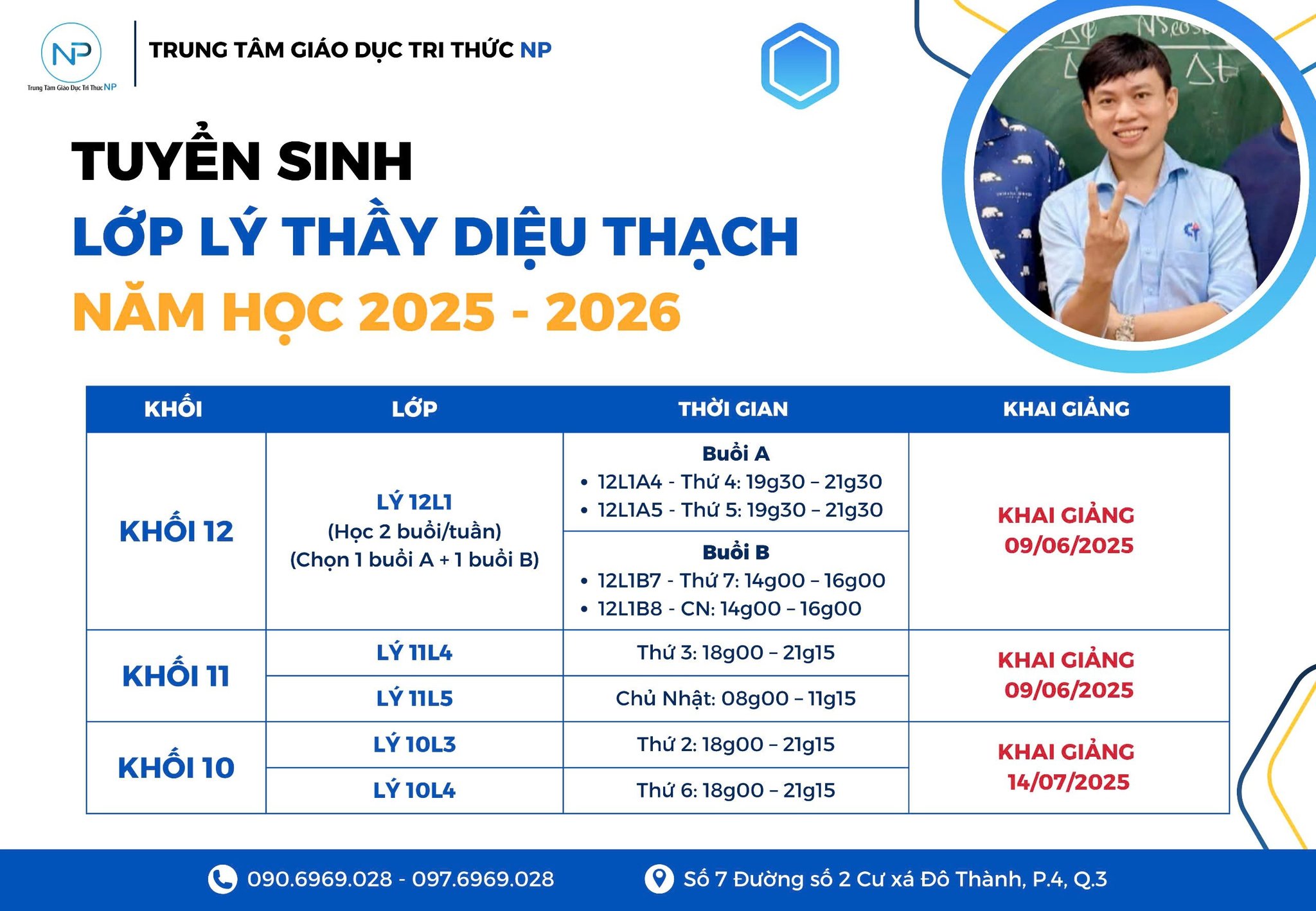 Tuyển sinh LỚP LÝ THẦY THẠCH  NĂM 2025 - 2026