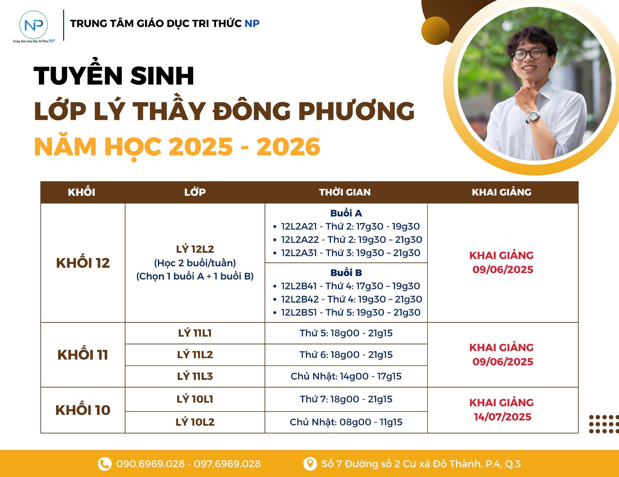 Tuyển sinh LỚP LÝ THẦY PHƯƠNG NĂM HỌC 2025 - 2026