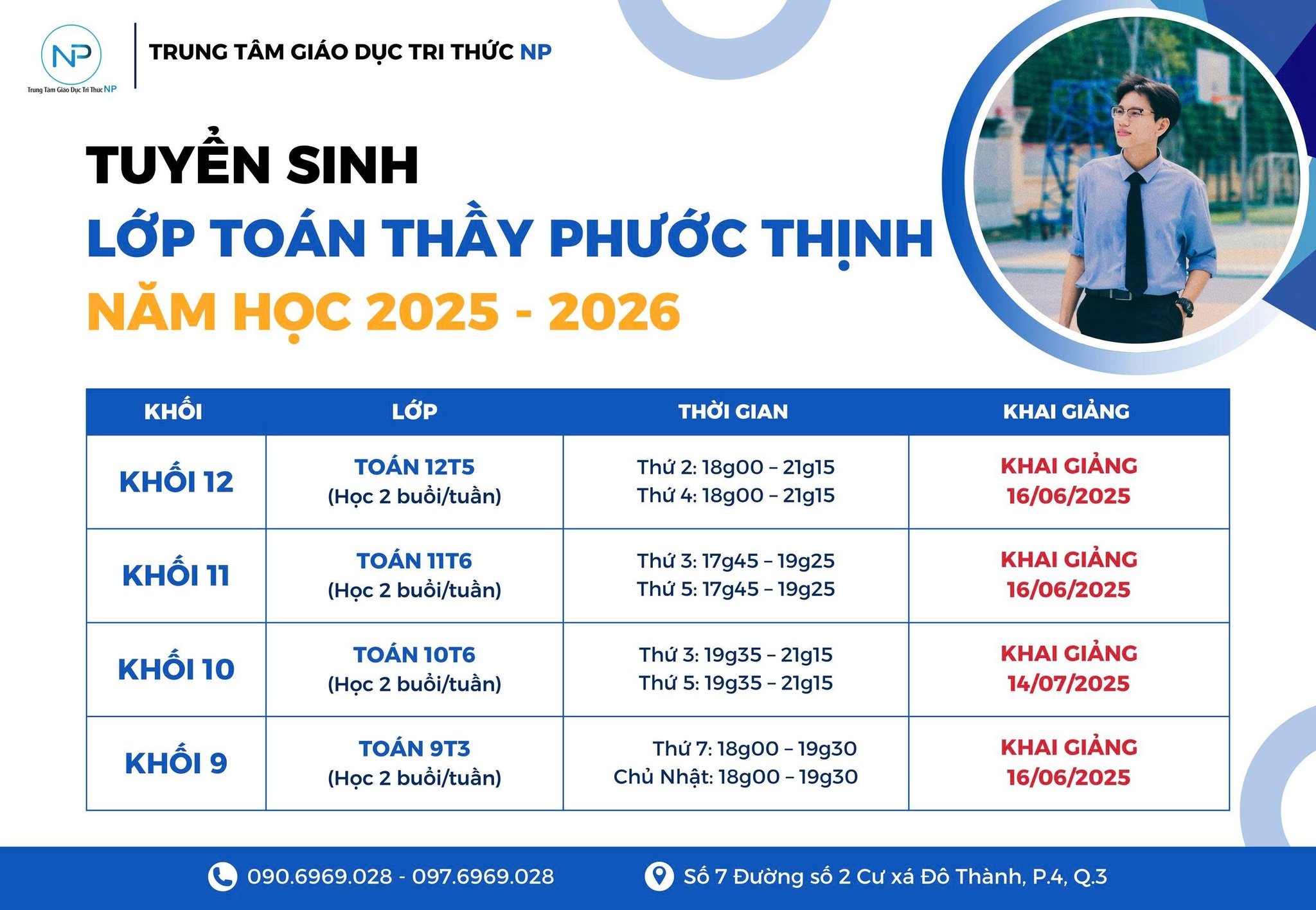 Tuyển sinh LỚP TOÁN THẦY THỊNH